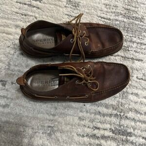 Sperry Mens 11 1/2 Top-Sider Brown Leather Shoe 0653733